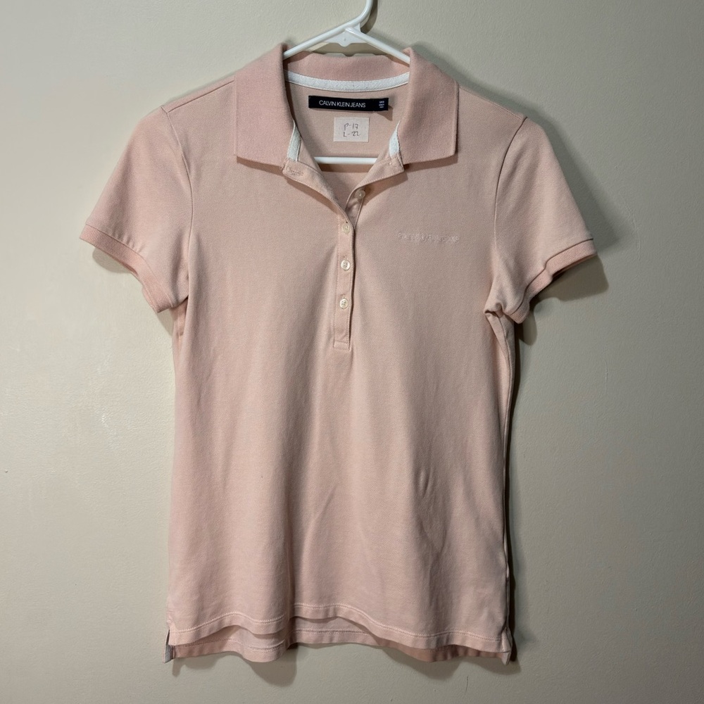🌸Calvin Klein Jeans Light Pink Polo Shirt